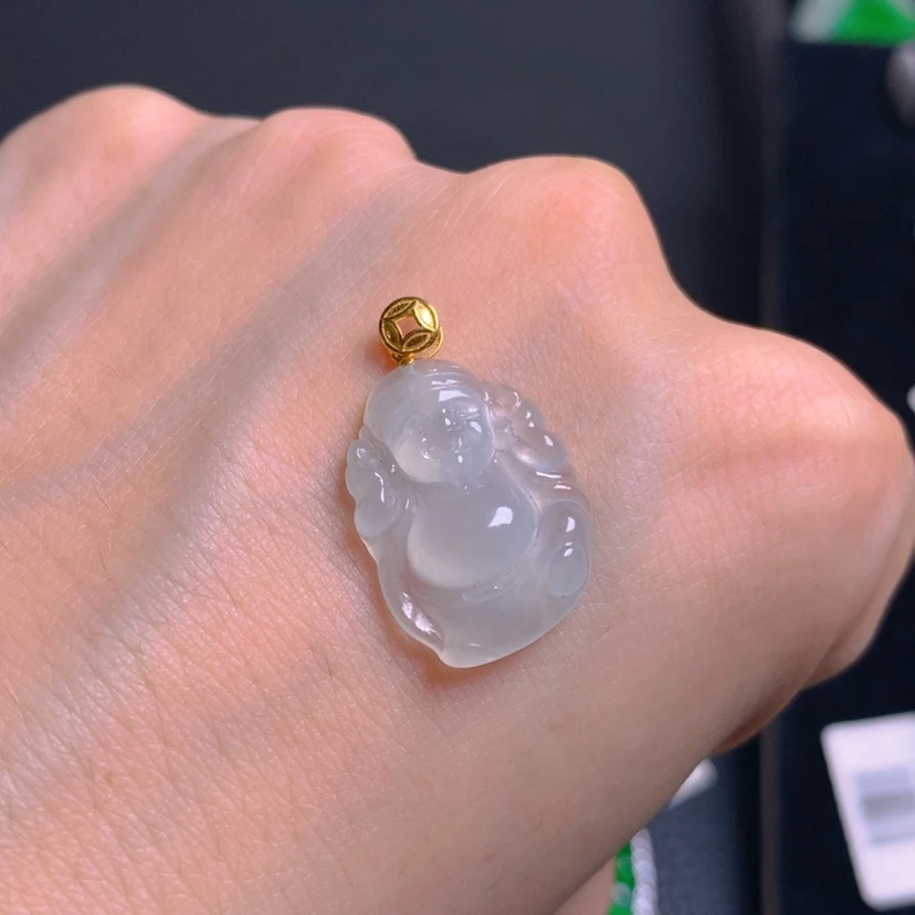 【闪购商品】翡翠18K金镶嵌吊坠(不含链)