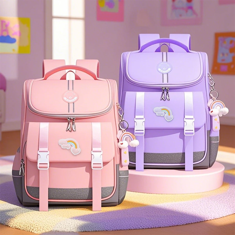 Edison爱迪生小学生书包减负护脊防泼水防下坠大容量反光儿童背包