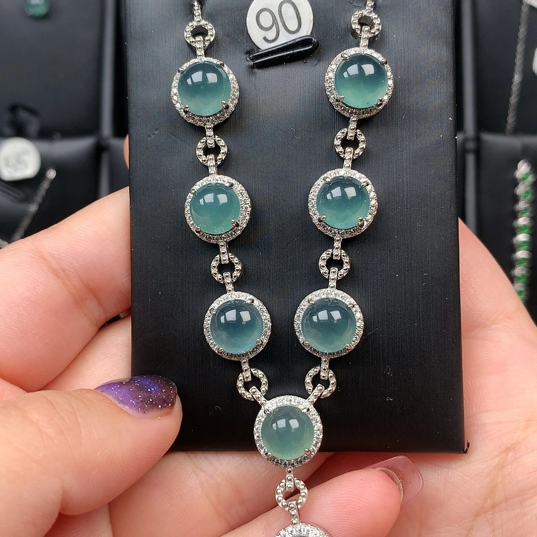 翡翠银S925镶嵌颈饰