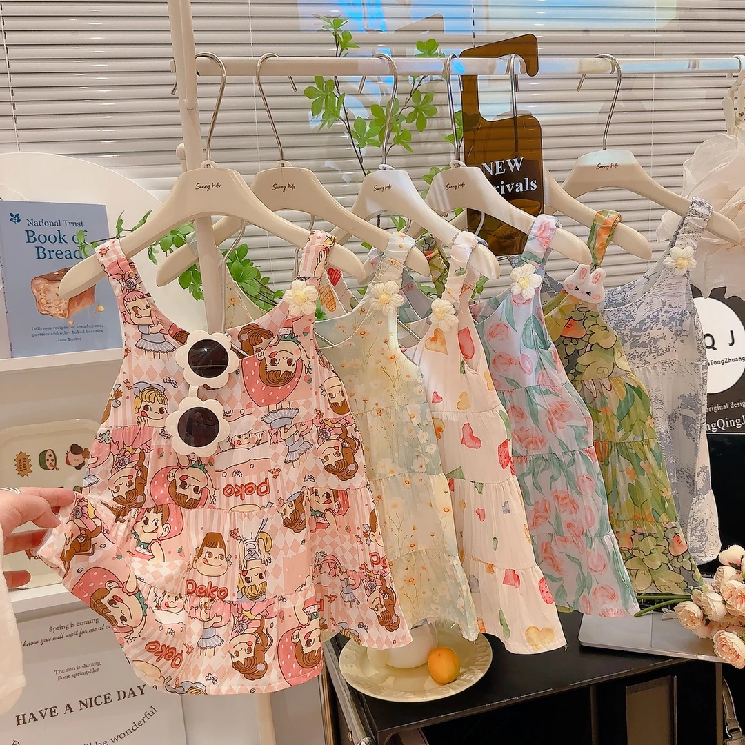 【A类绵绸】2025新款女童慵懒ins风夏季棉绸连衣裙亲子装女童薄款