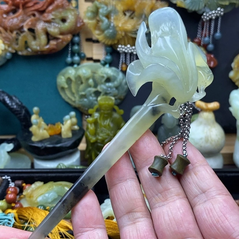 【闪购商品】蛇纹石玉未镶嵌发簪