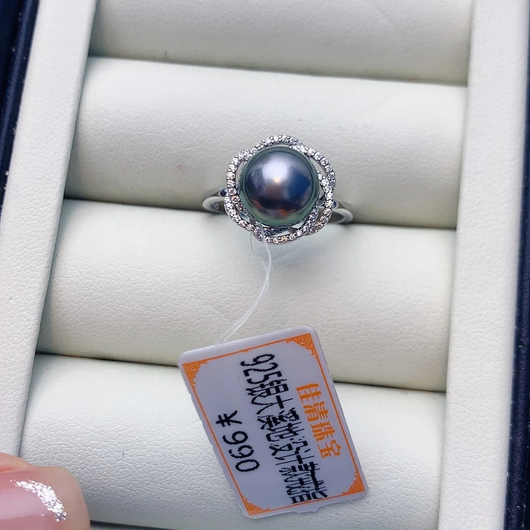 海水珍珠银S925镶嵌戒指W41