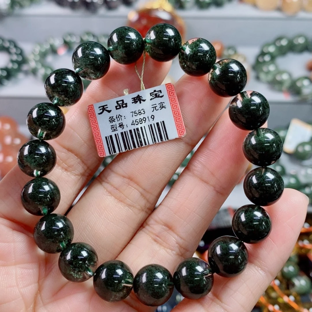 湘***湖未镶嵌手链水晶绿幽灵手链458919