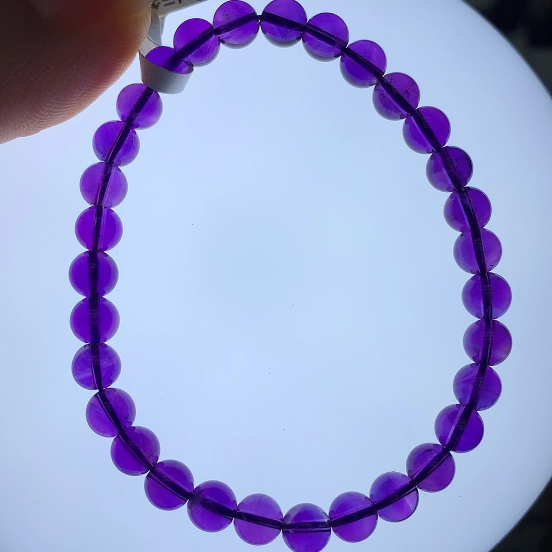 珠宝半成品未镶嵌紫晶L 乌拉圭手串5mm
