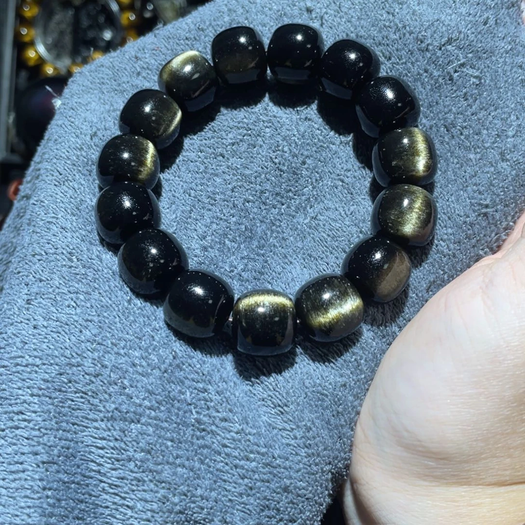 跟***走黑曜岩未镶嵌手链