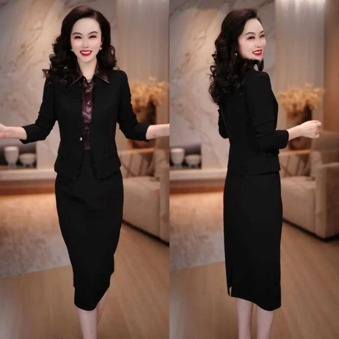 西服外套 连衣裙2025早秋时尚优雅女神范气质女士轻奢套装裙M-5XL