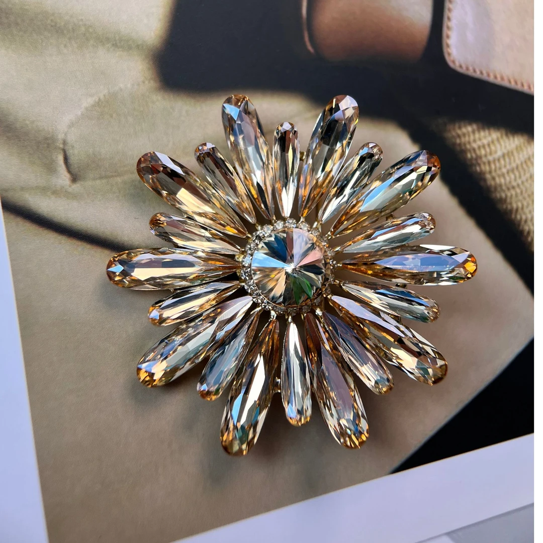 合金仿水晶胸针 禧娘娘小众时尚轻奢优雅胸针-未央胸针两用S1873