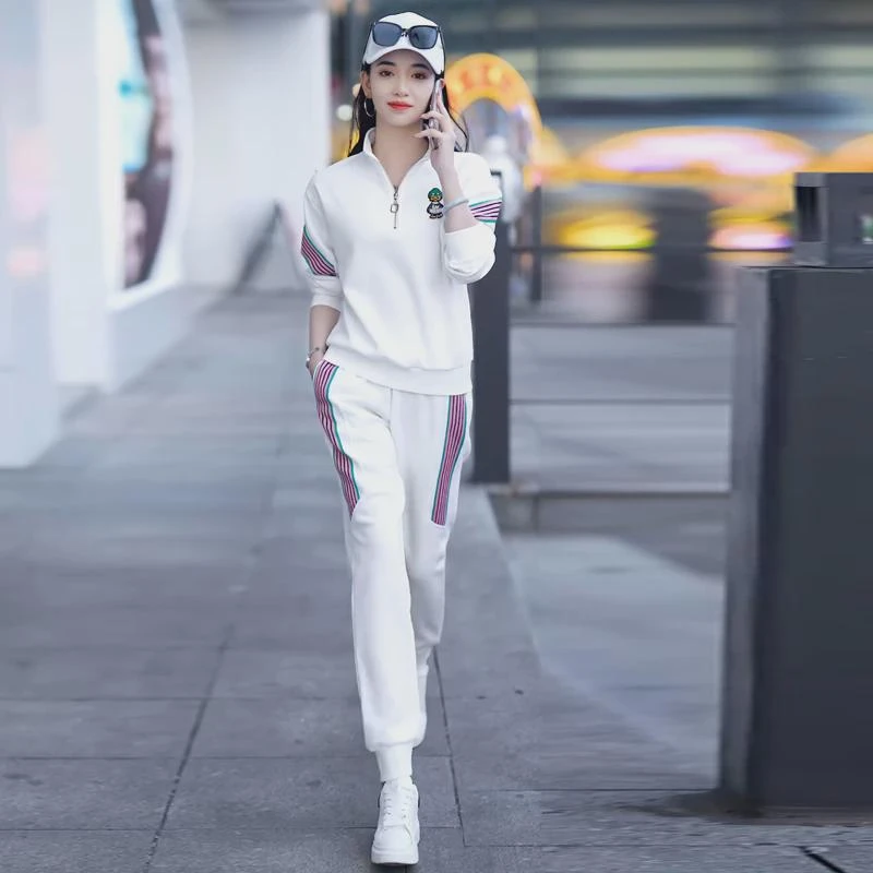 休闲时尚套装女装2024春秋新款运动长袖卫衣洋气减龄跑步服两件套