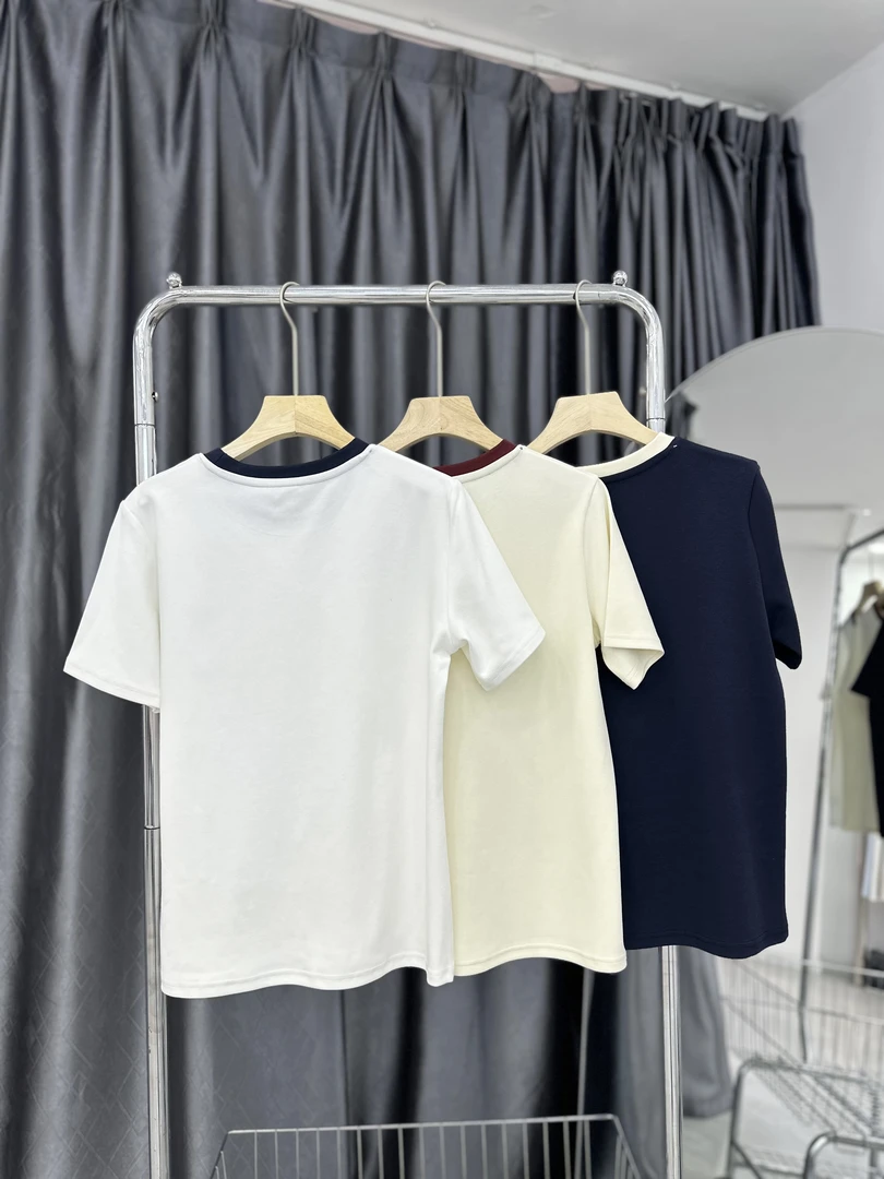 新品女士L刺绣圆领T恤829#