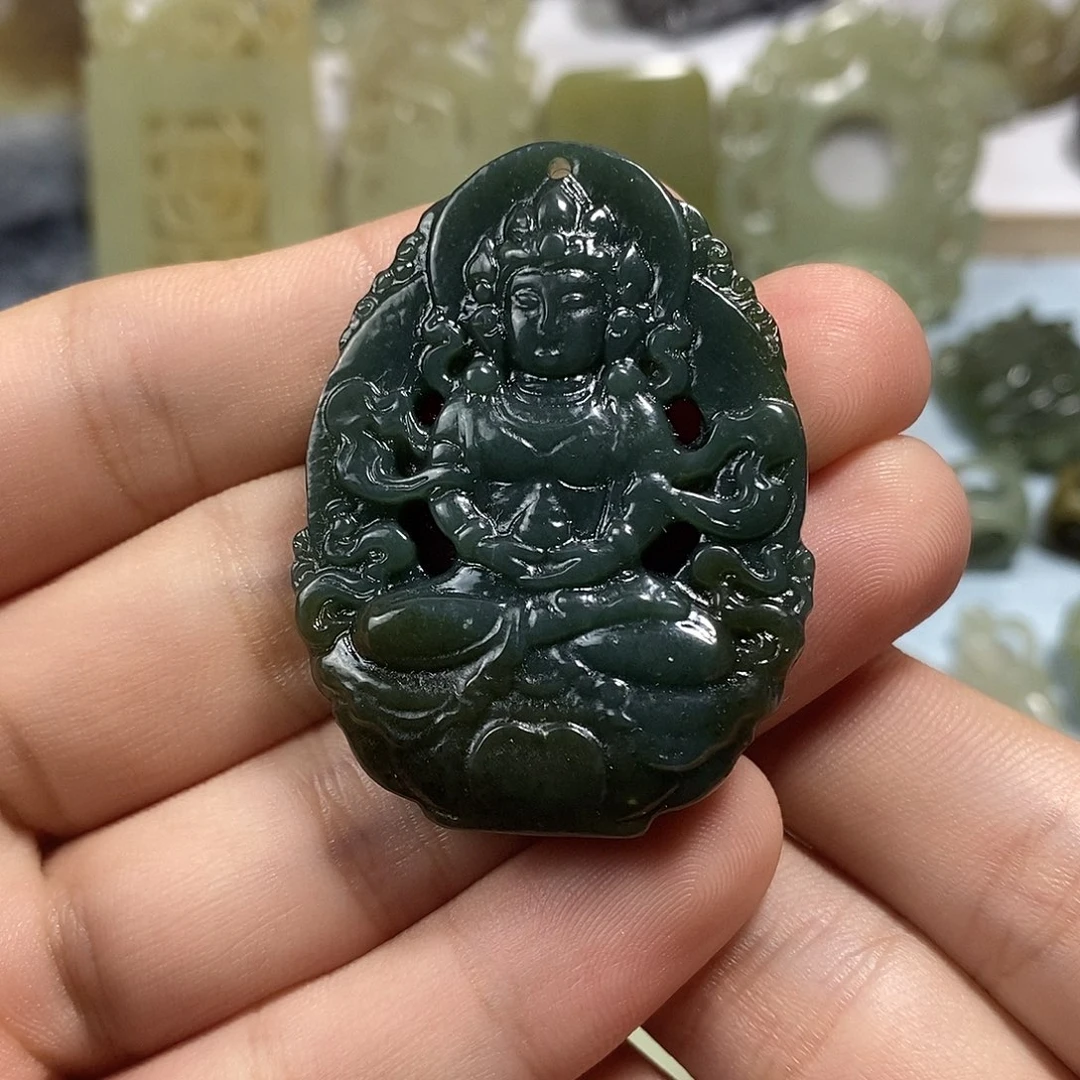 和田玉未镶嵌挂件