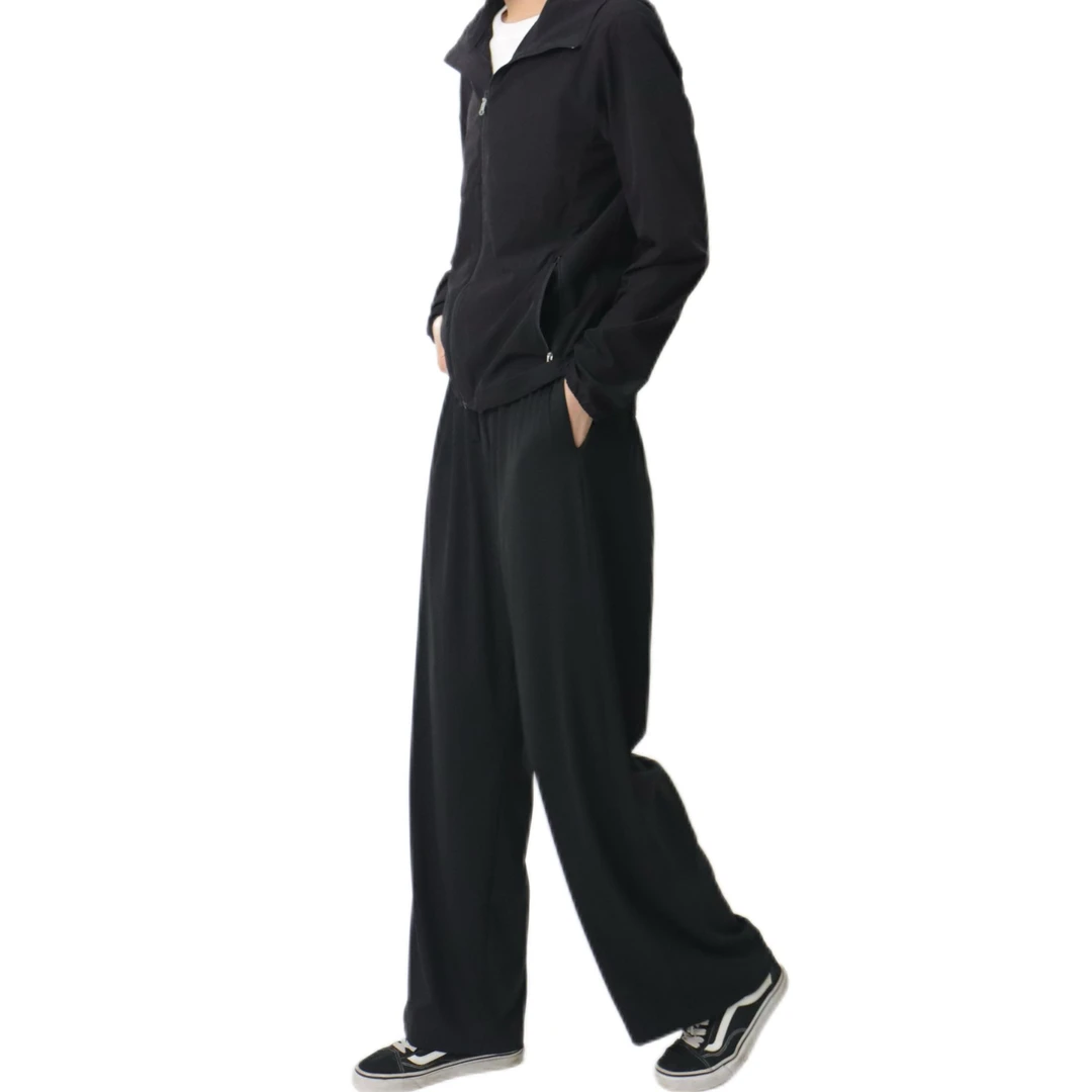 时尚休闲百搭舒适果冻垂感高腰直筒神裤1112