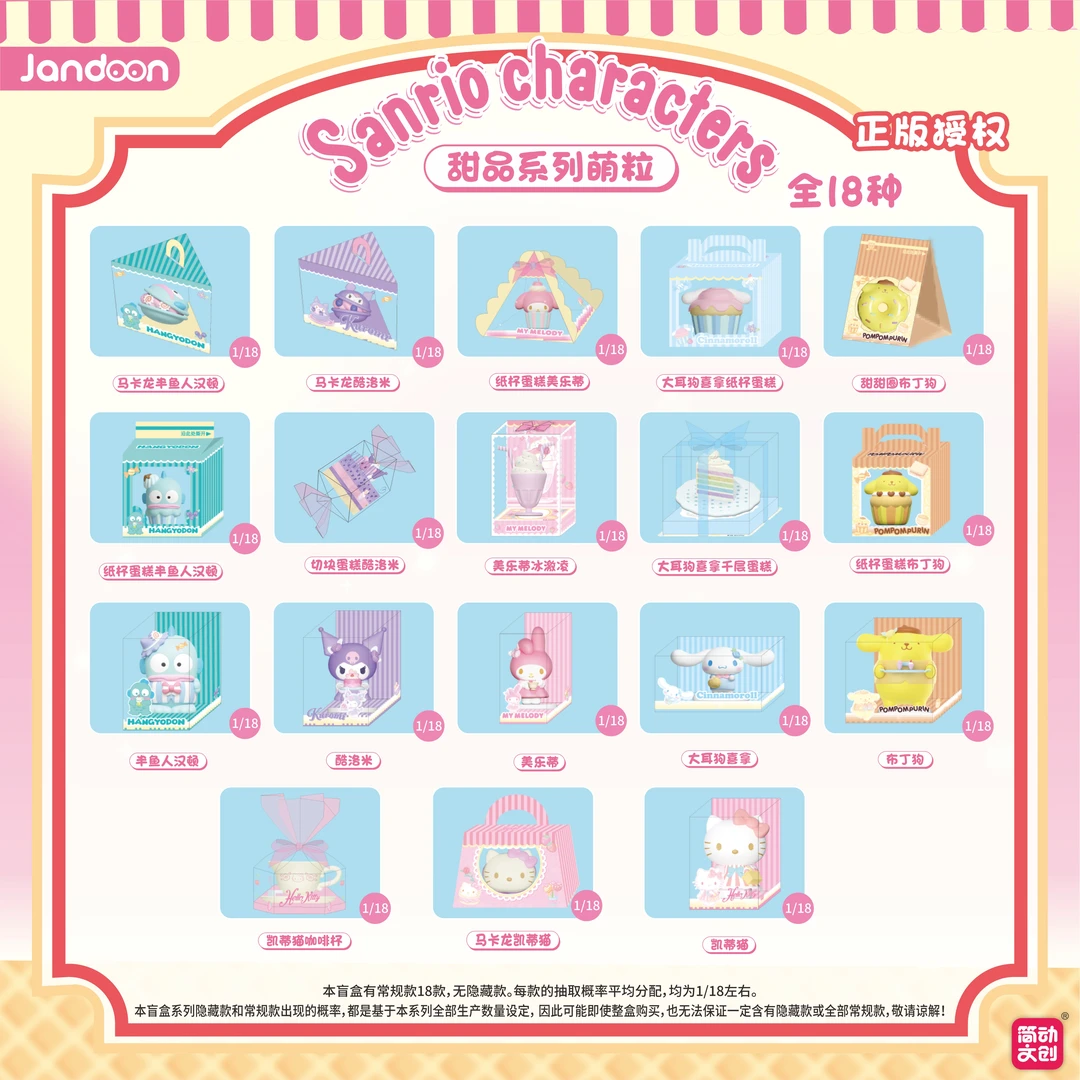 【代拆】三丽鸥甜品微场景系列萌粒潮玩盲盒（不包官瑕）