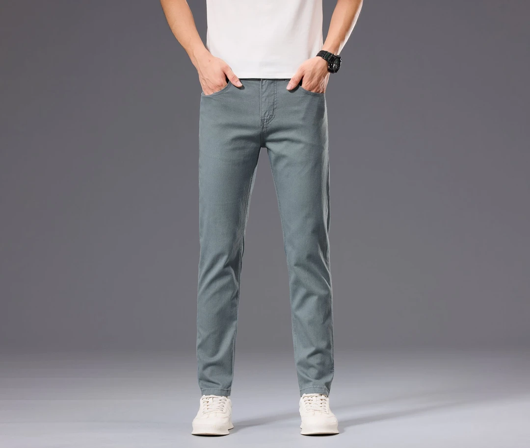 YUANNIU/原牛夏季新款莱赛尔天丝欧若风轻奢欧货百搭男士牛仔裤