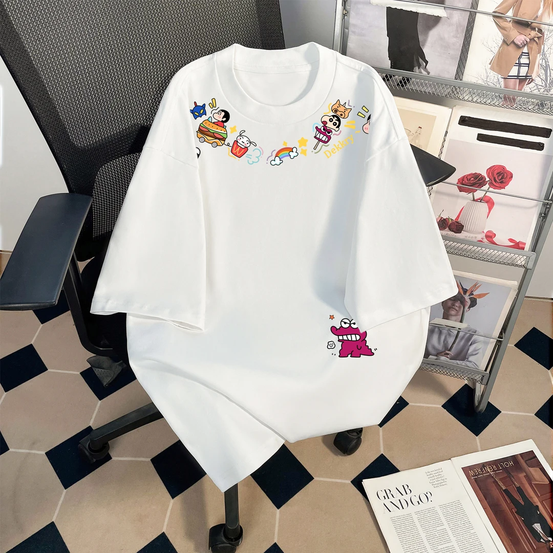 520情侣战衣~纯棉日系蜡笔小新短袖t恤女2025夏百搭宽松上衣潮ins