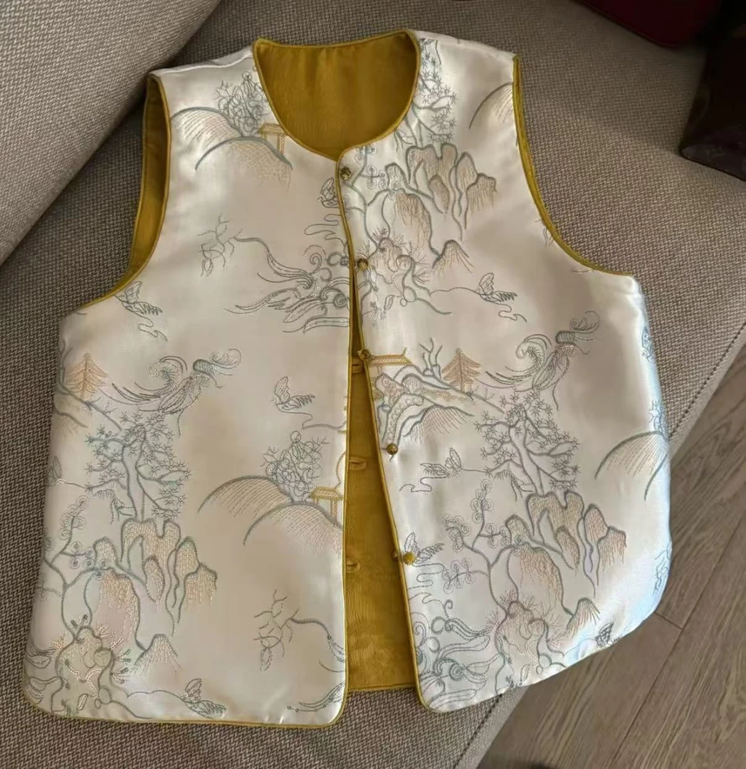 上新春款双面新中式国风马甲2025A6567小爱