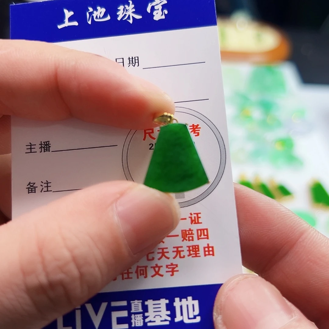 翡翠18K金镶嵌颈饰复****镜翡翠