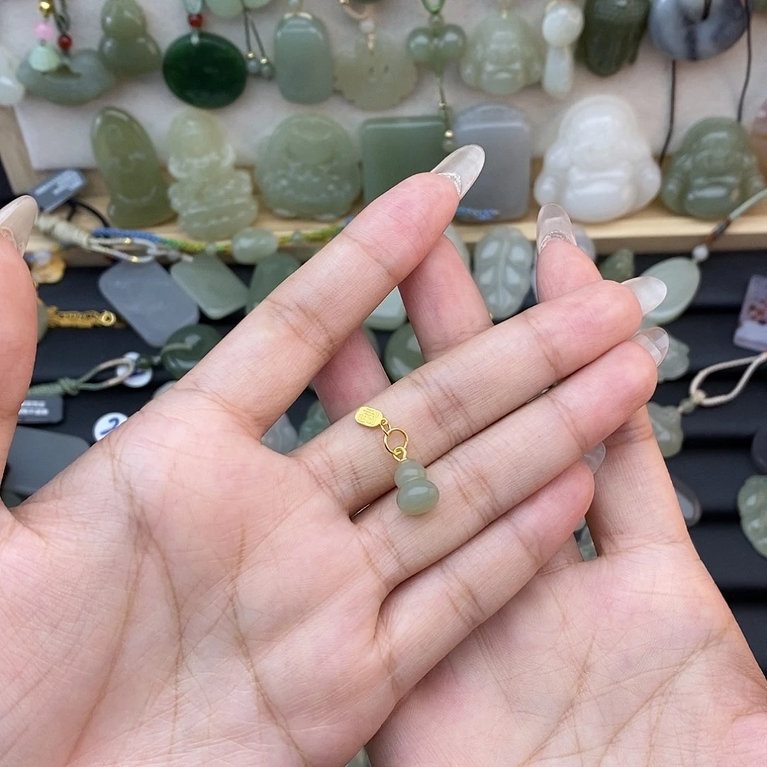 和田玉银S925镶嵌吊坠(赠链)