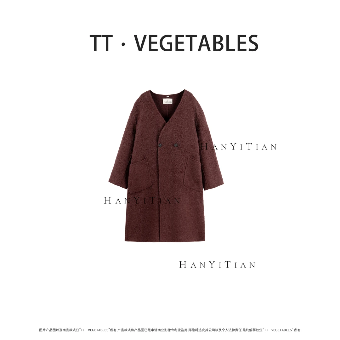 /风眠  V领大衣宽松轻奢超暖百搭925710