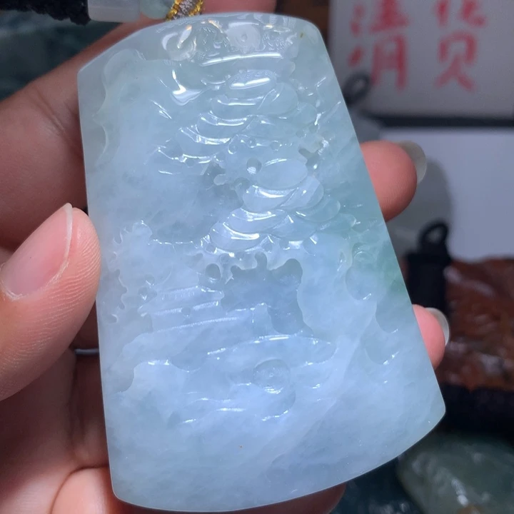 翡翠未镶嵌颈饰保真天然A货翡翠