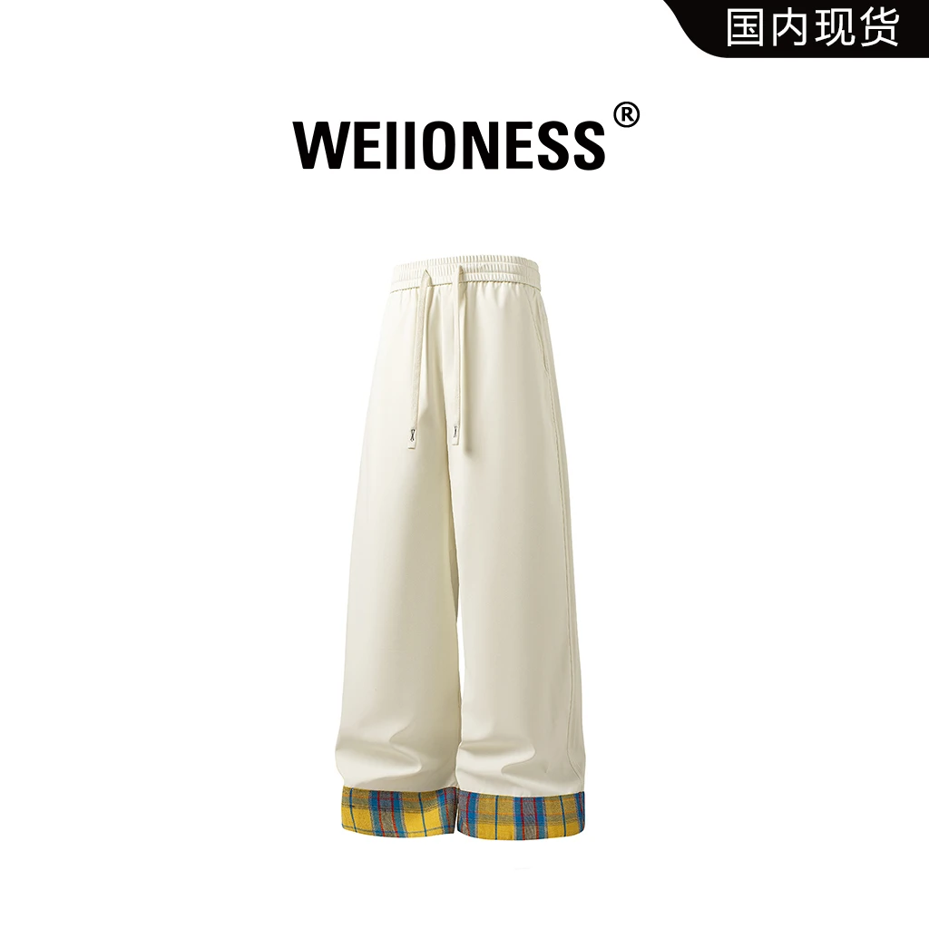 WEIIONESS休闲裤男秋季美式潮牌宽松直筒长裤子百搭运动裤高级感