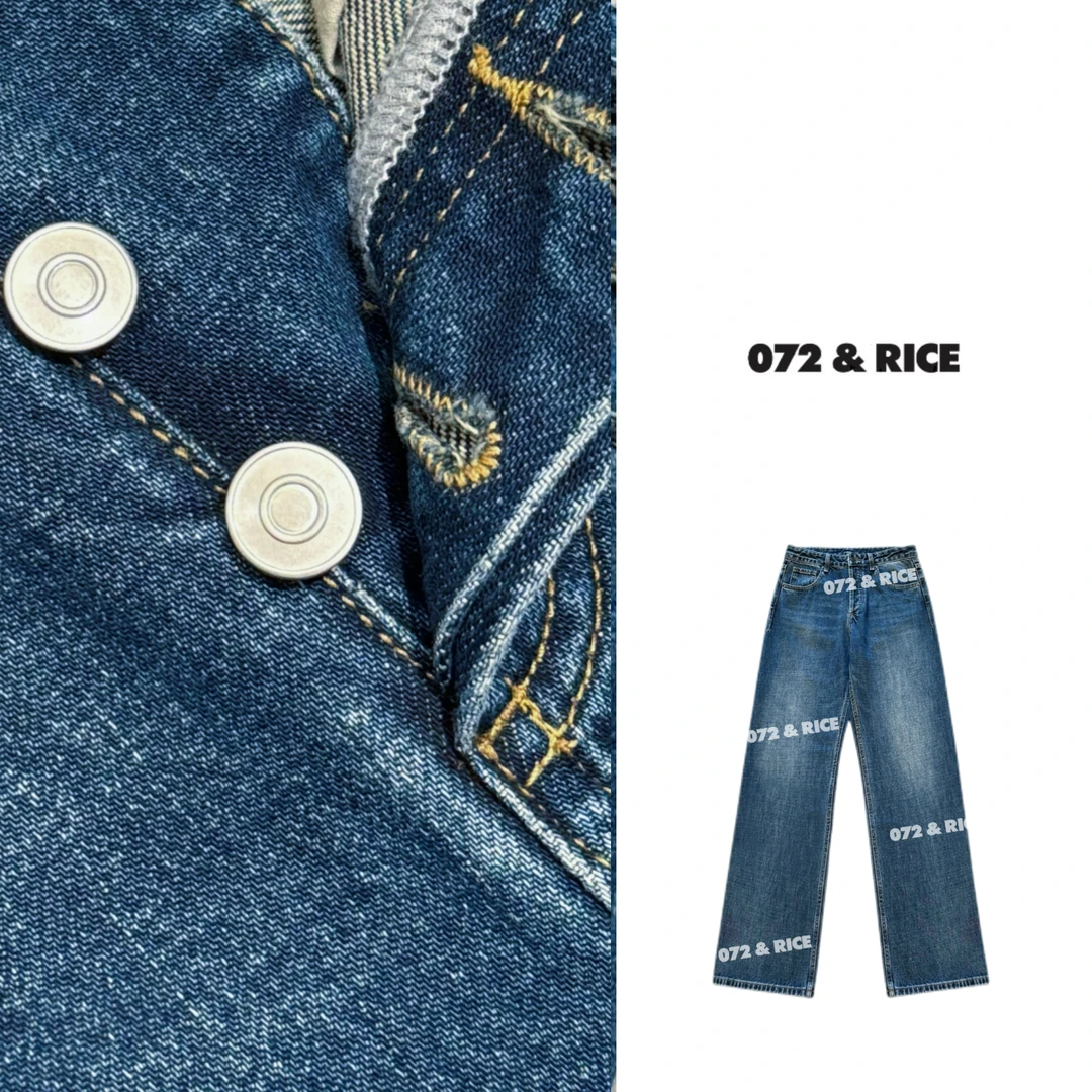 072 & RICE【纽约裤】100纯棉 秋季休闲直筒牛仔长裤 FK8058