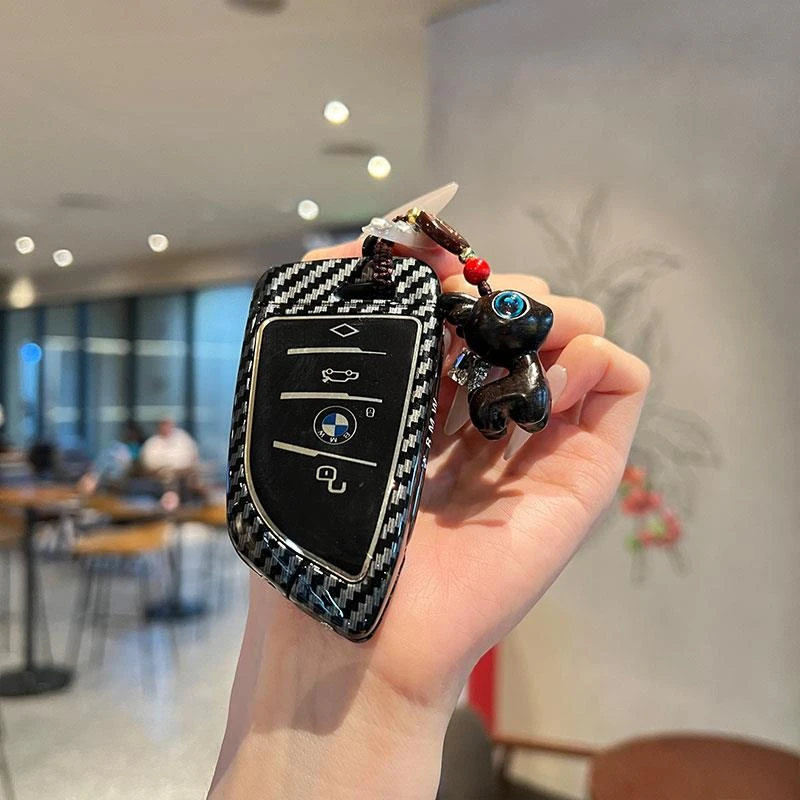 适用宝马钥匙套1系3系5系6系x1x2x3包i3扣ix3 壳x5刀锋款碳纤纹