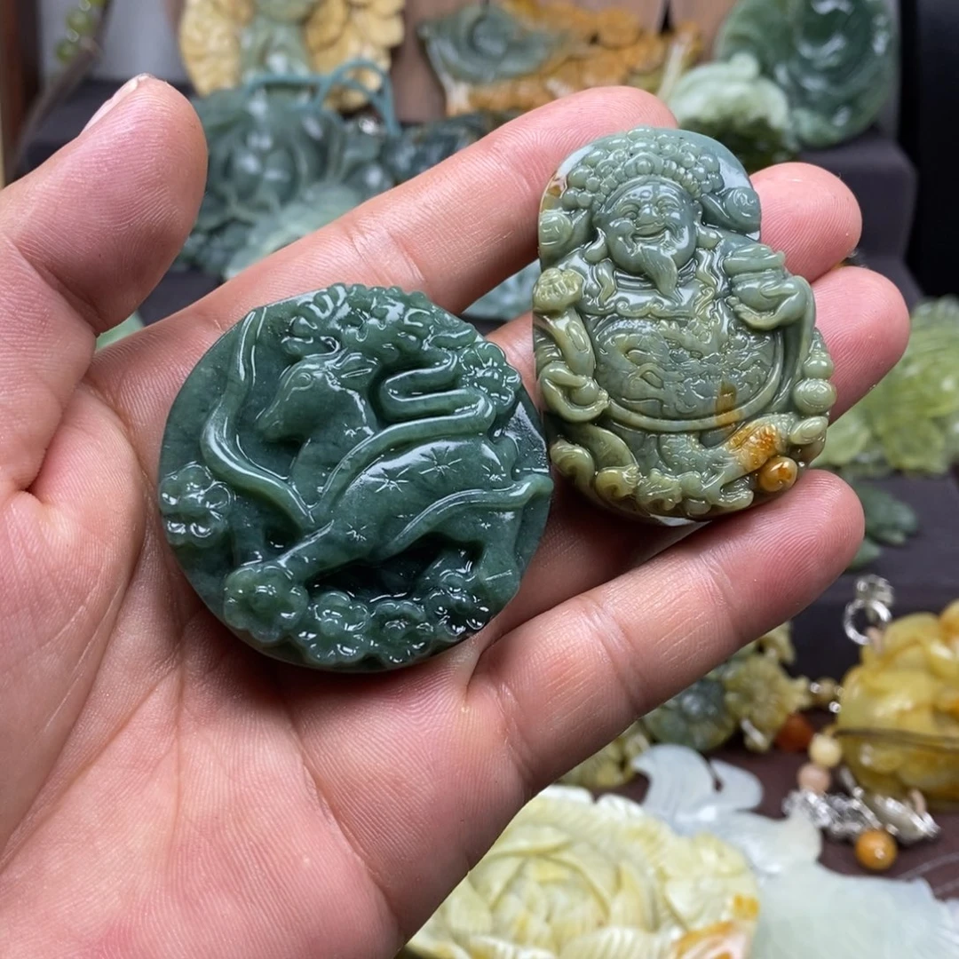 蛇纹石玉未镶嵌吊坠(不含链)