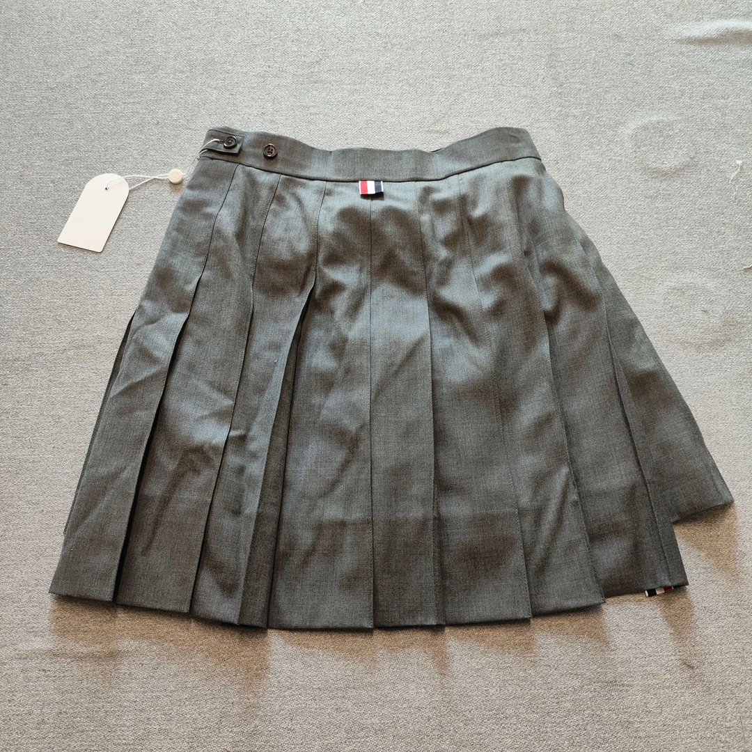 95新 THOMBROWNE 麦殿/绵羊毛百褶裙170/70A灰色/250209ZYTYY85