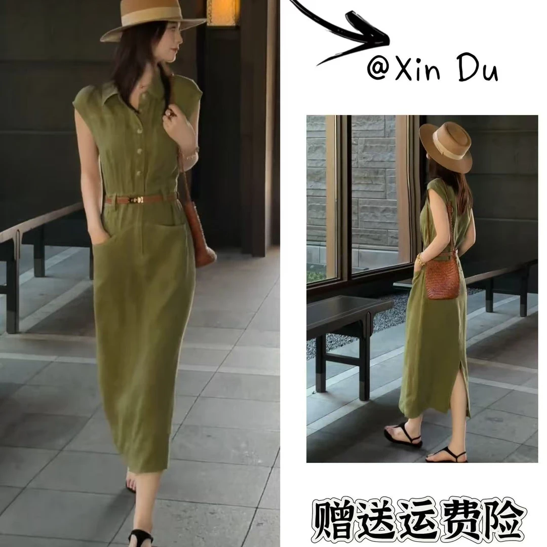 2025夏季新款时尚显瘦气质女士网红洋气连衣裙百搭款D21888