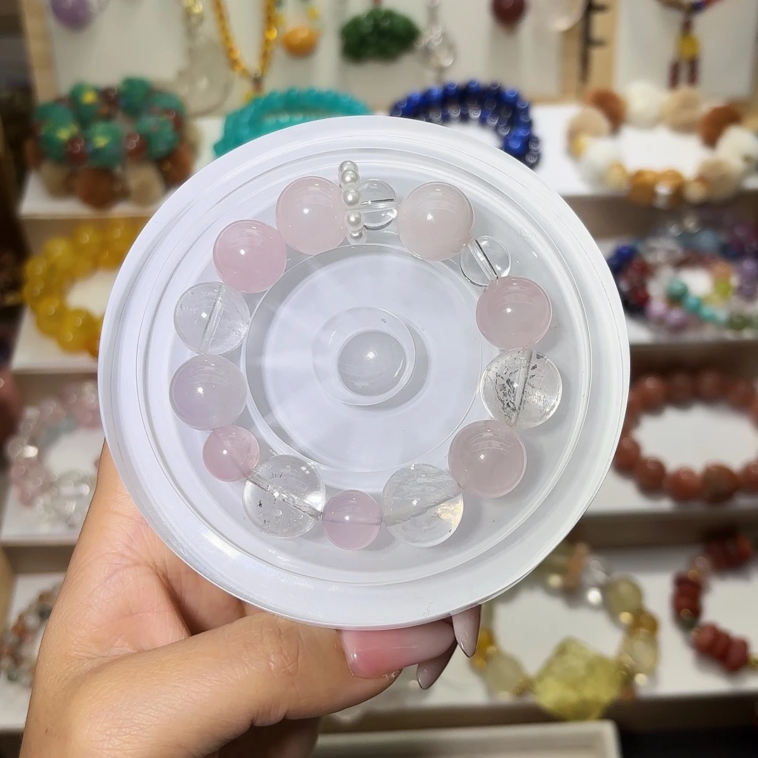 手链未镶嵌水晶粉水白水阿赛手串