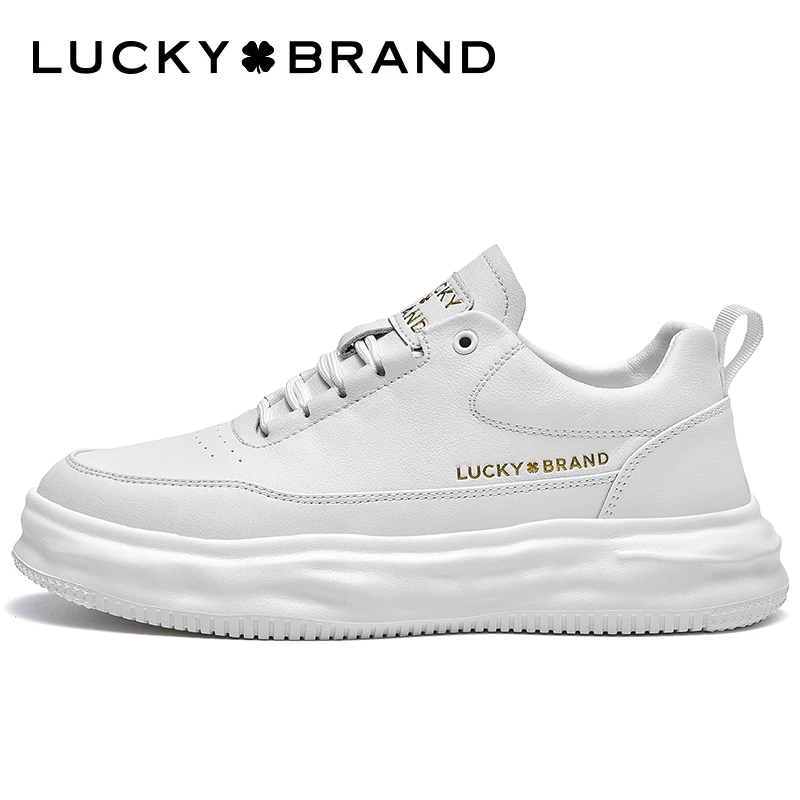 Lucky Brand 四叶草新款夏季透气百搭低帮板鞋经典小白鞋厚底男鞋
