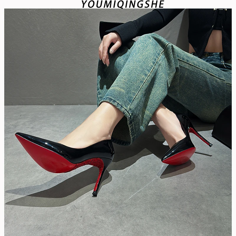 高跟鞋女2025爆款洋气新款不累脚高级感网红百搭气质黑色时尚单鞋