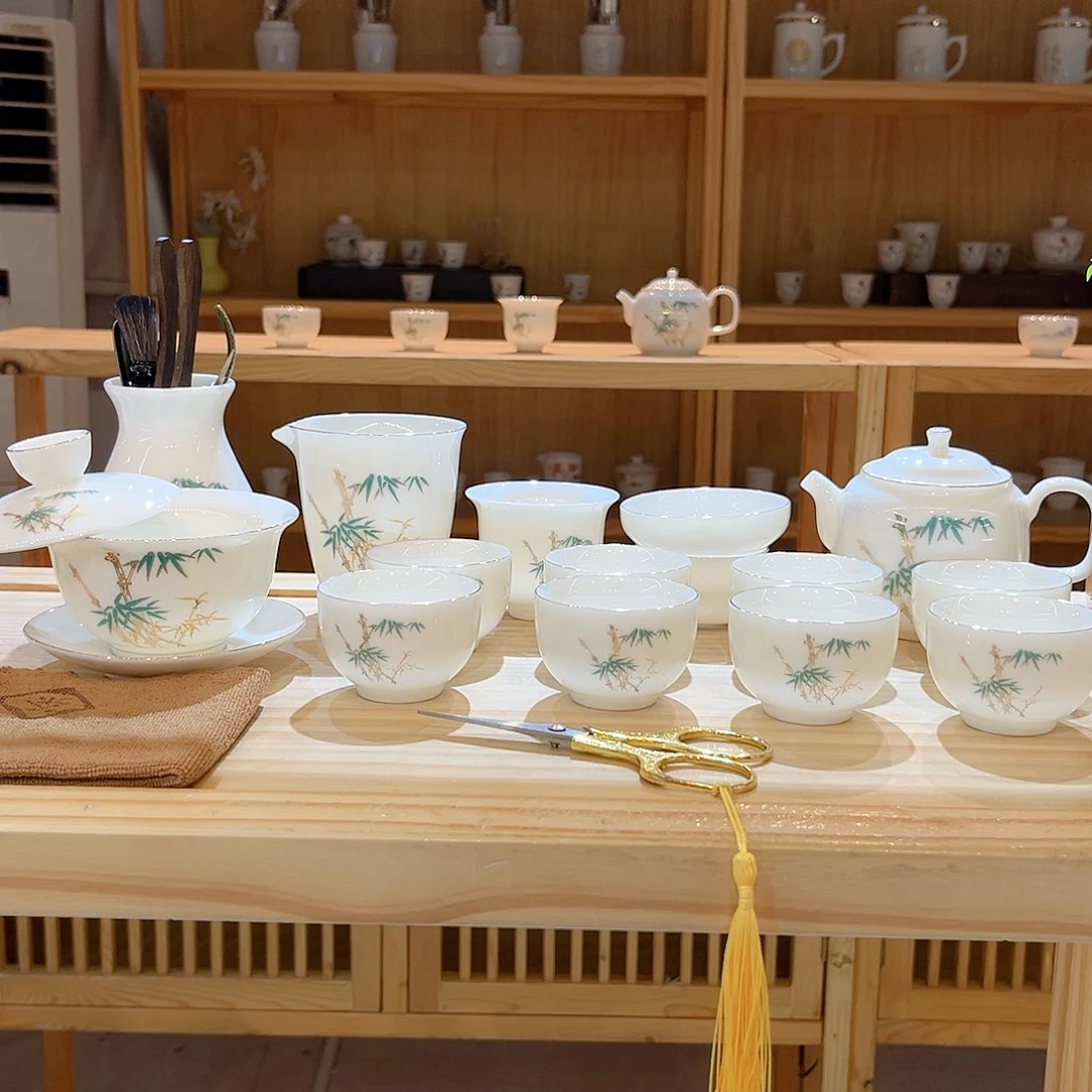 【御瓷斋】羊脂玉瓷茶具套装