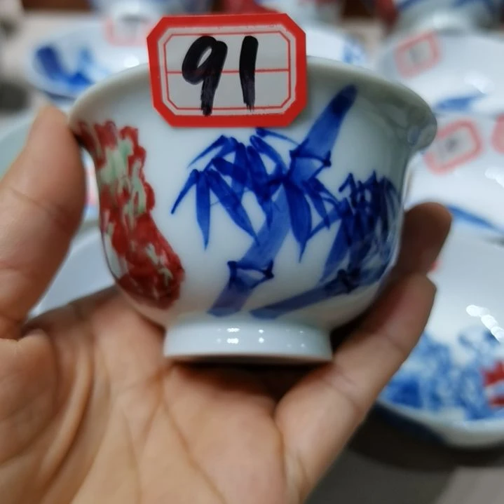 清***）杯张学鸿老师青花釉里红微瑕