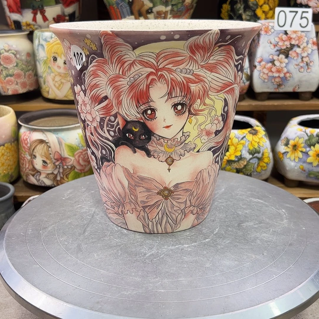 景德镇炫彩手绘口17.5高17.5