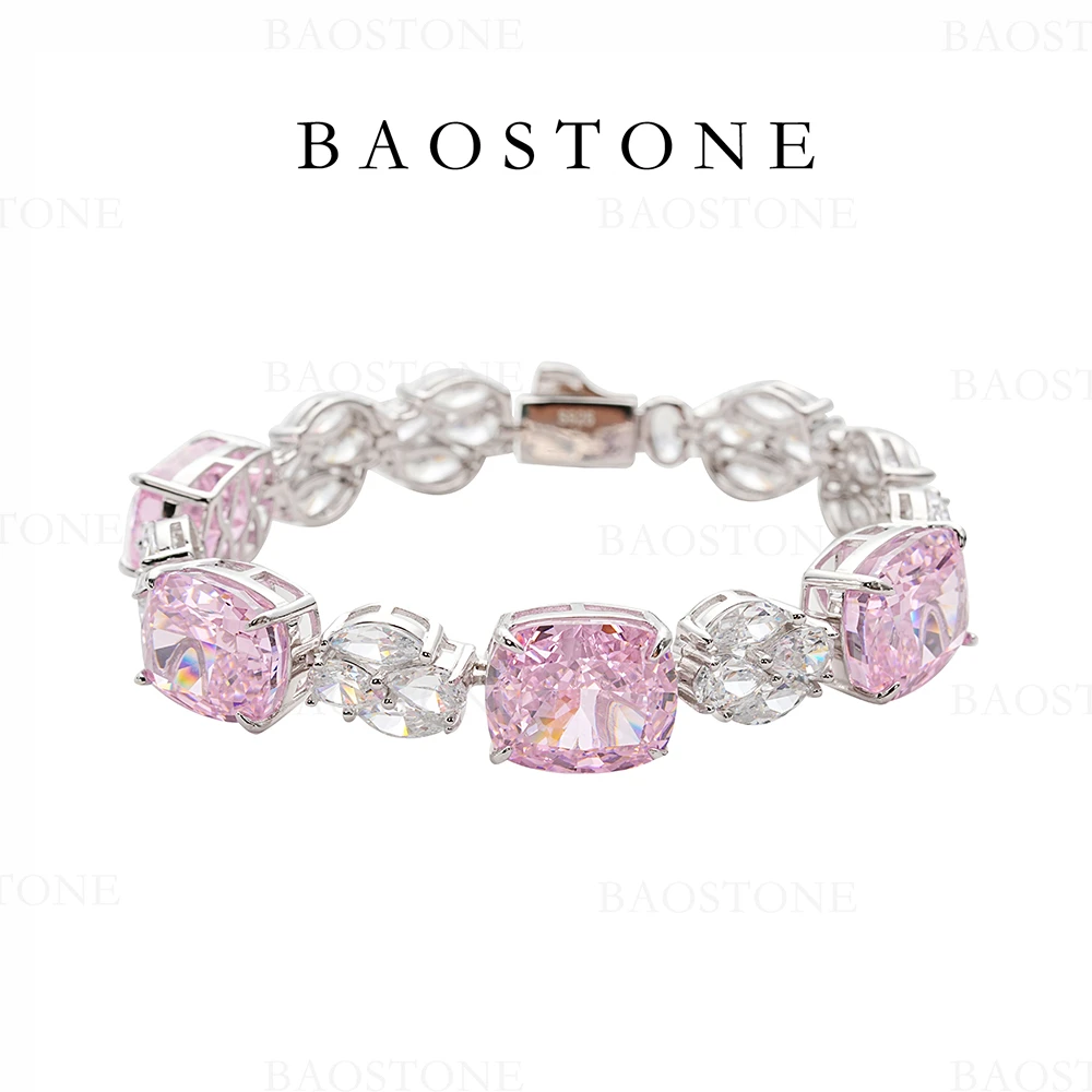 925银合成锆石手链 【粉黛佳人】S87轻奢简约时尚饰品手饰气质白色