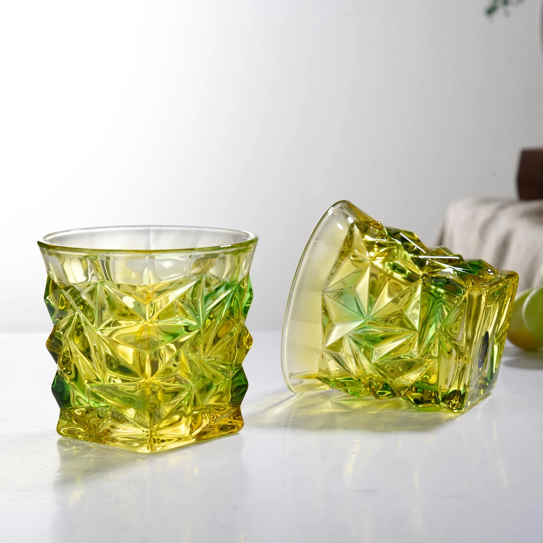 洋酒杯46#酒瓶酒杯 流光溢彩-翡翠琉璃家用创意彩色ins风酒樽酒杯