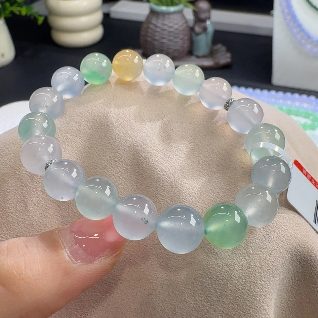 未镶嵌手链翡翠毕业款玻璃钢马卡龙多宝单圈