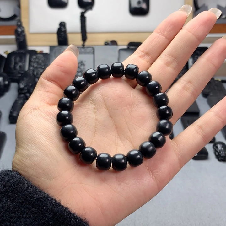 未镶嵌手串和田玉（墨玉）特价10mm