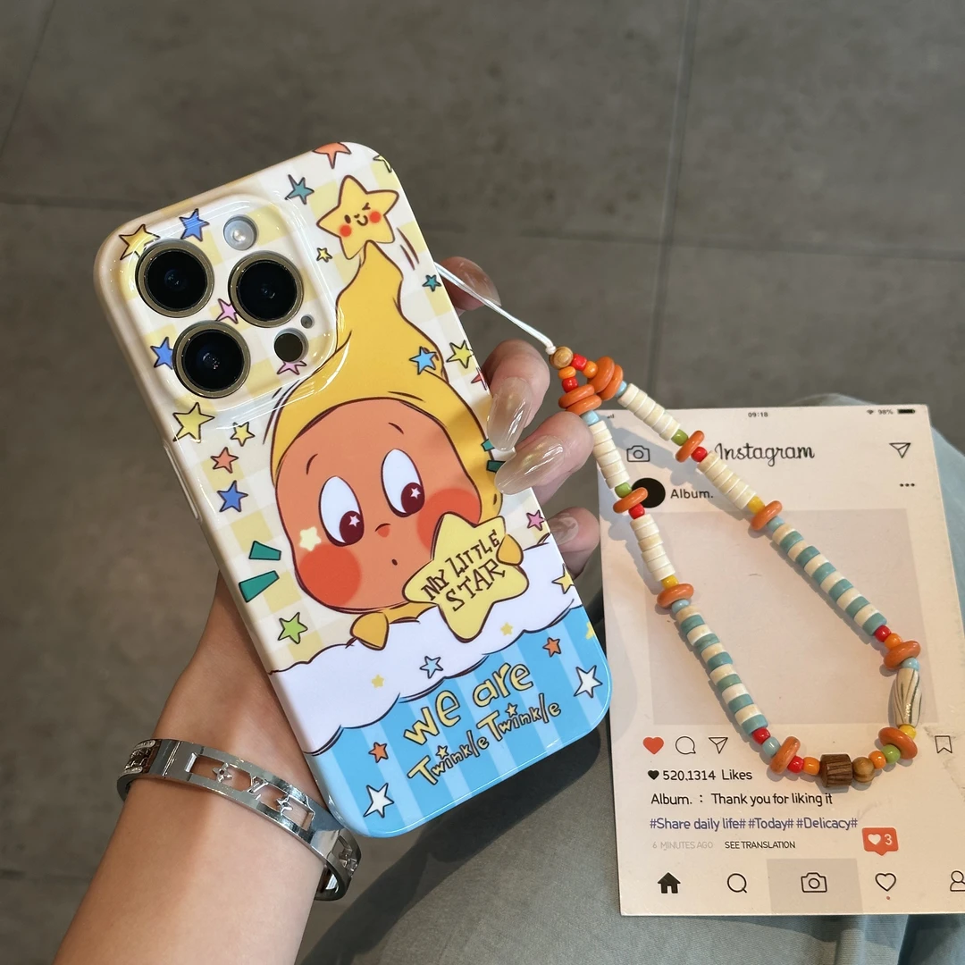 欧克里里星星人大脸蛋挂链适用苹果17菲林手机壳华为vivo小米oppo