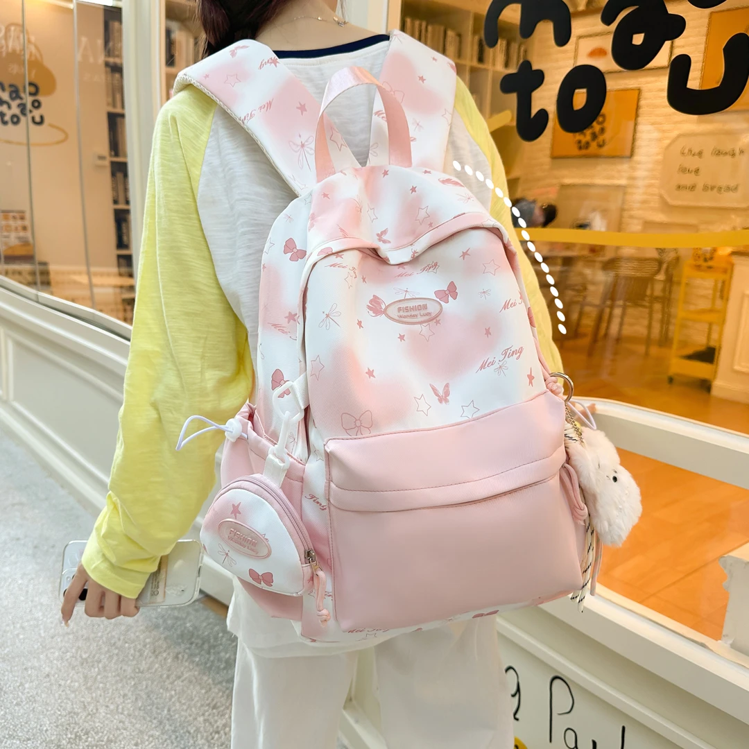 小学生高颜值书包女生ins小众2025新款蝴蝶结可爱校园双肩包女