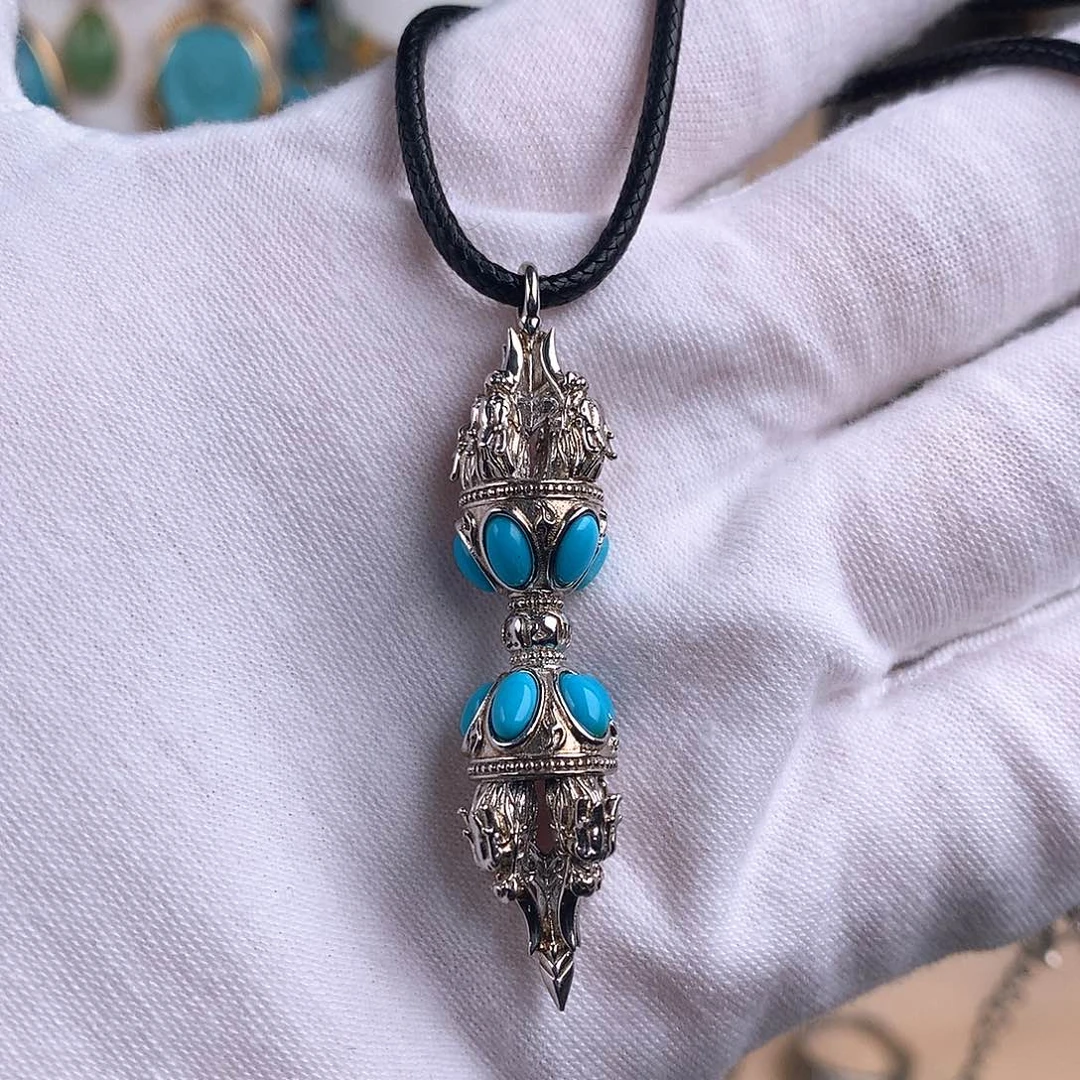 绿松石珠宝奇石银S925镶嵌