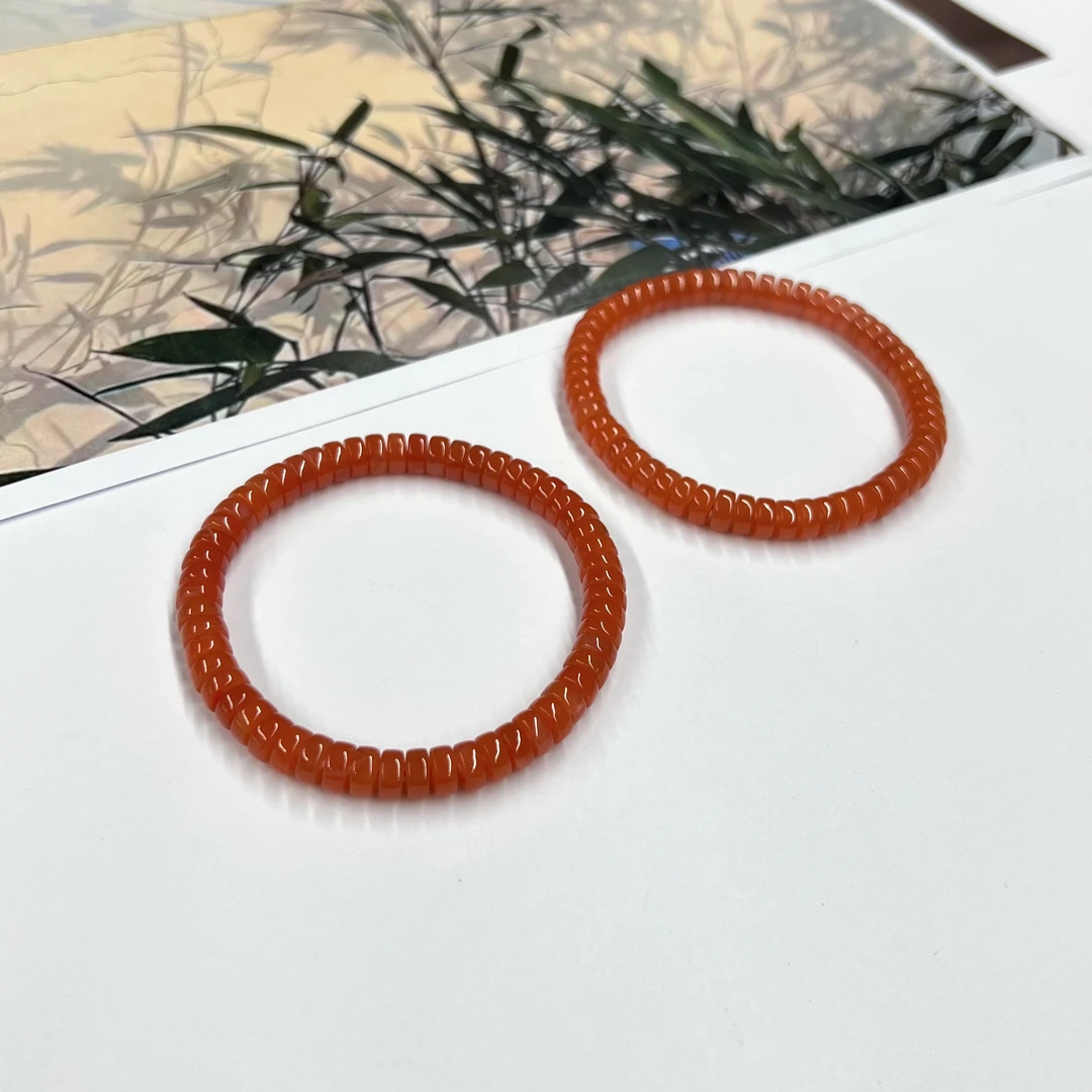 【小宝珠宝】10 T45303-南红单圈手串-多样性发一件-6*3mm