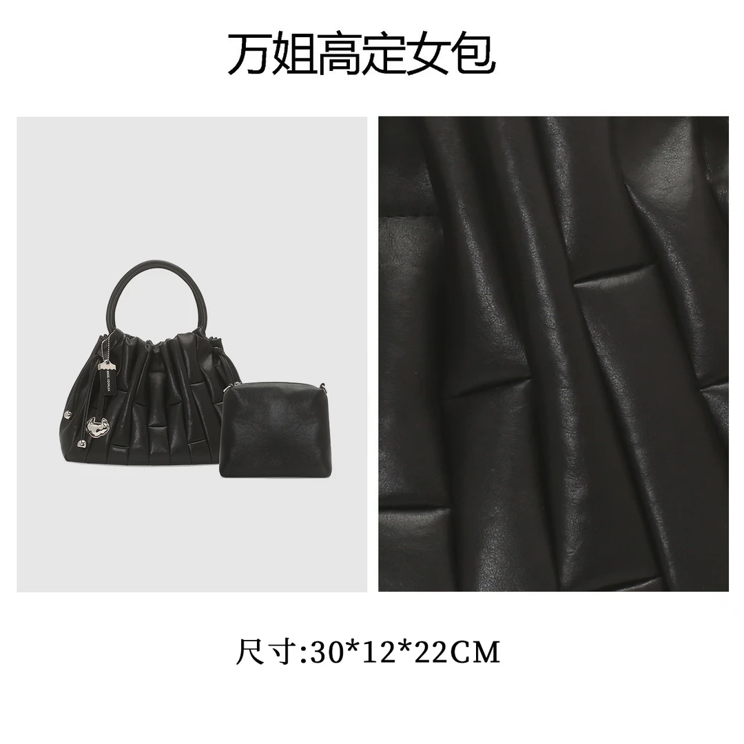 【万姐高定】安琪维多莉娅新款轻奢百搭手提包褶皱单肩斜挎包-V2227