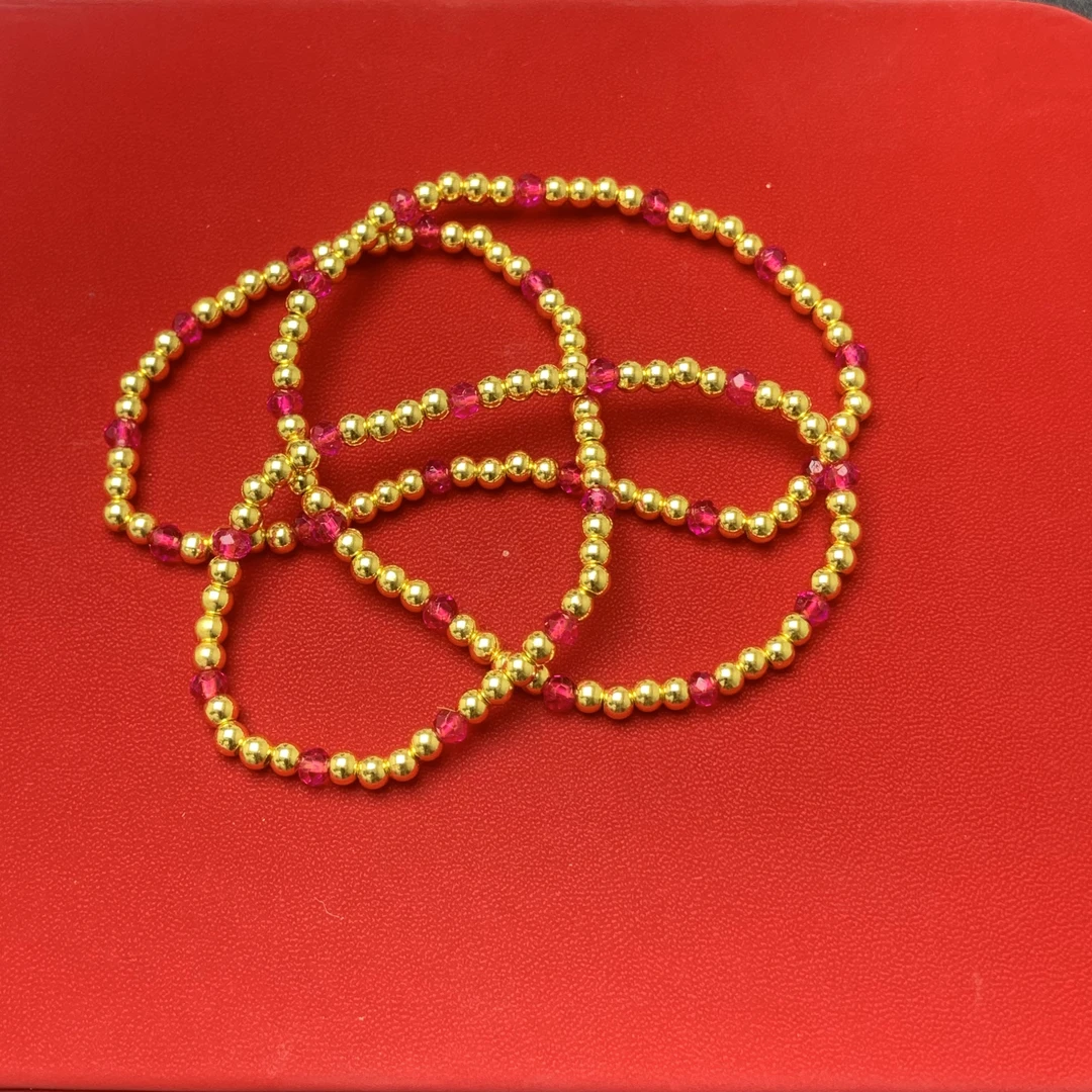 项链 【高端定制】时尚气质百搭玫红珠珠项链A158