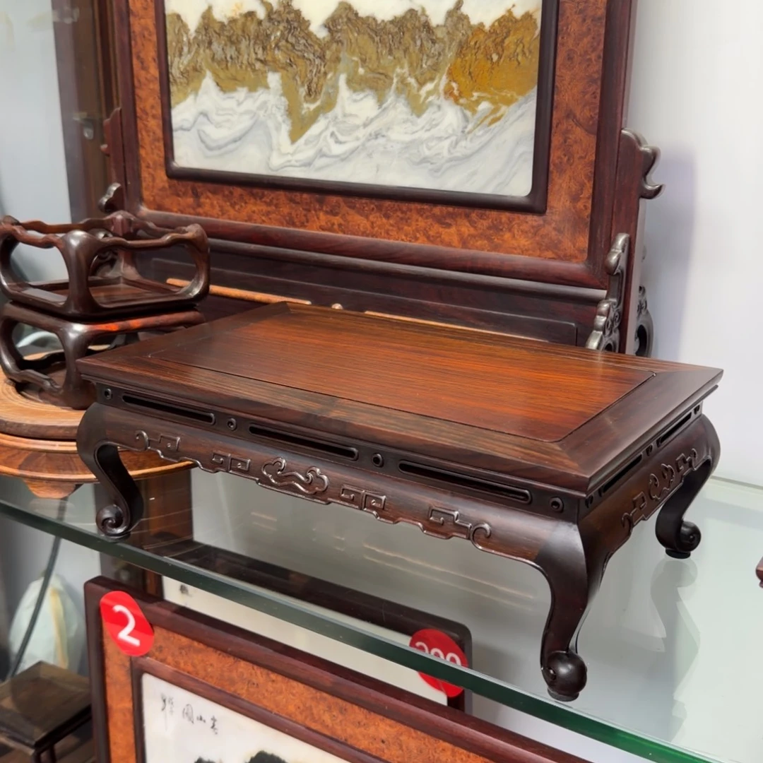 笑***生木大红酸枝交趾黄檀底座