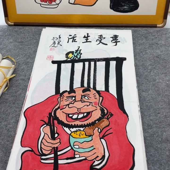 国画手绘禅意画一物一拍