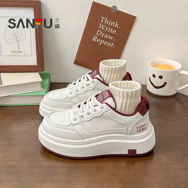 卓诗尼芙妮旗下鞋柜厚底小白鞋女春季爆款百搭显脚小运动休闲板鞋