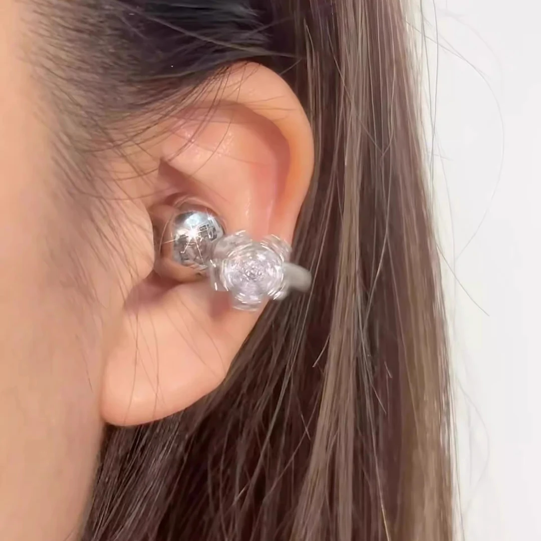 铜合金耳饰 适用于freeclip耳机钻扣爆闪樱花耳夹扣女小众精致耳