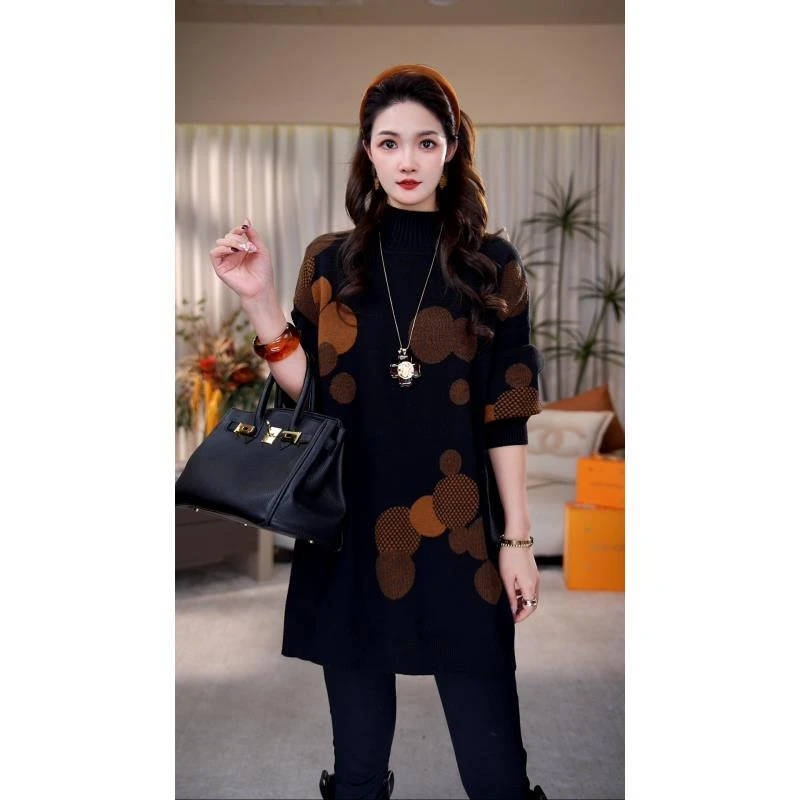 高端品质【缃黄】冬季新款针织保暖洋气加厚毛衣上衣-1188#